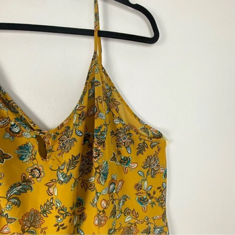 Forever 21 Womens Harvest Yellow Floral Wide Leg Jumpsuit Boho Cottagecore 3X - Picture 8 of 12